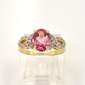 14k Pink Tourmaline & Diamond Ring